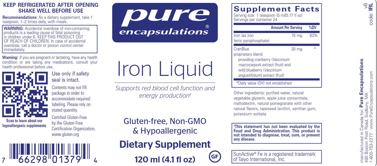 Pure Encapsulations Iron Liquid (120ml), image 2 of 3