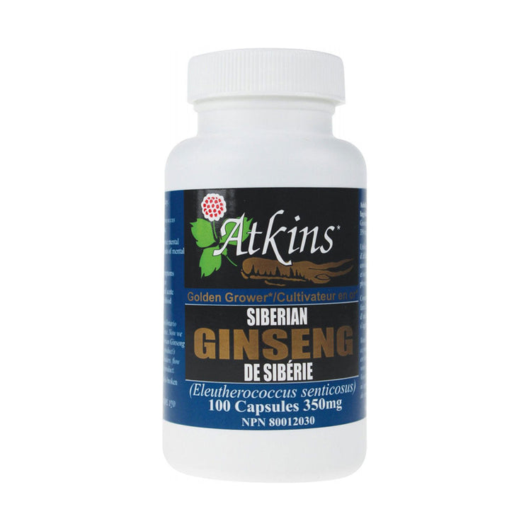 Atkins Siberian Ginseng, product packaging.