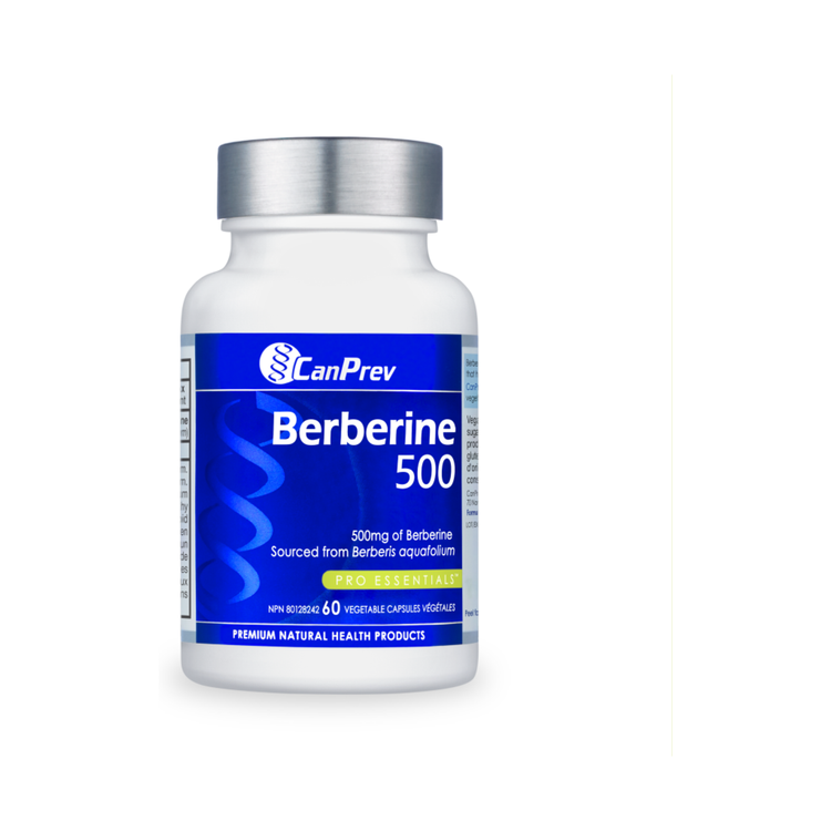 Berberine 500mg 60 capsules (CanPrev), product packaging.