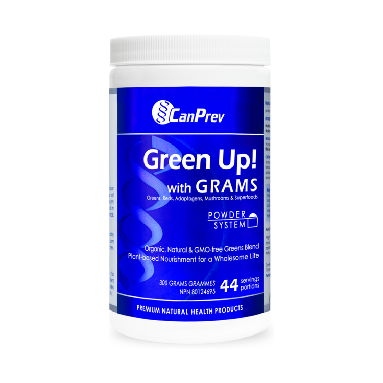 CanPrev Green Up! 400gm, product packaging.