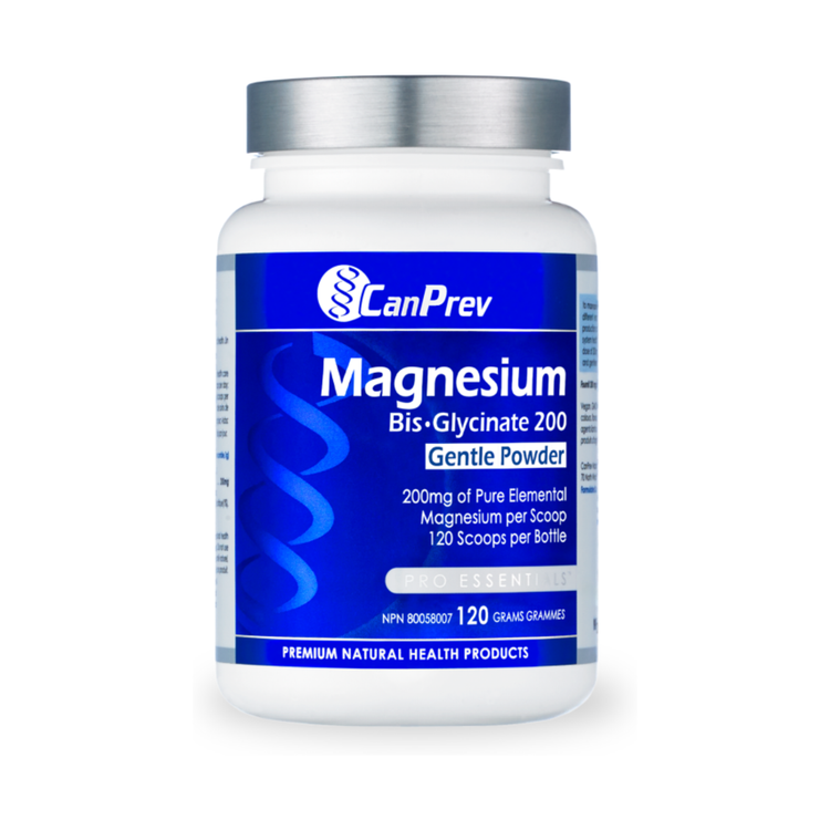 CanPrev Magnesium Bis-Glycinate Powder, product packaging.