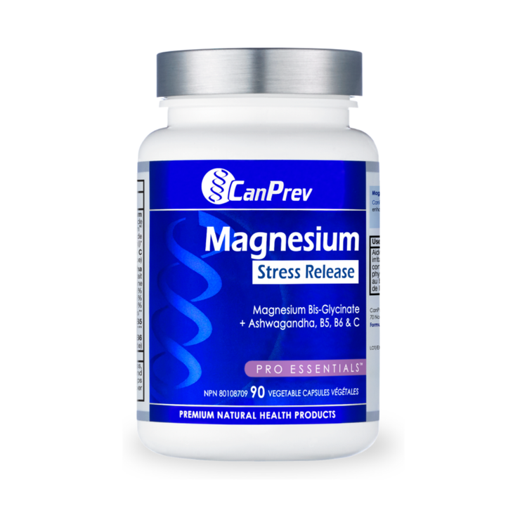 CanPrev Magnesium Stress Release, product packaging.