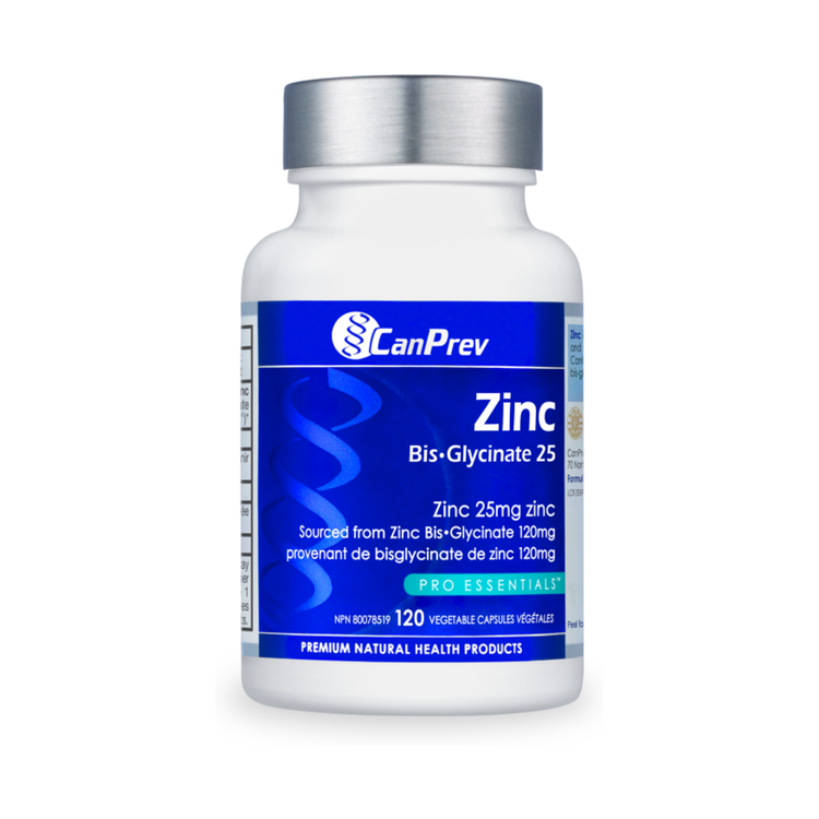 CanPrev Zinc Bis-glycinate 25 (60), product packaging.