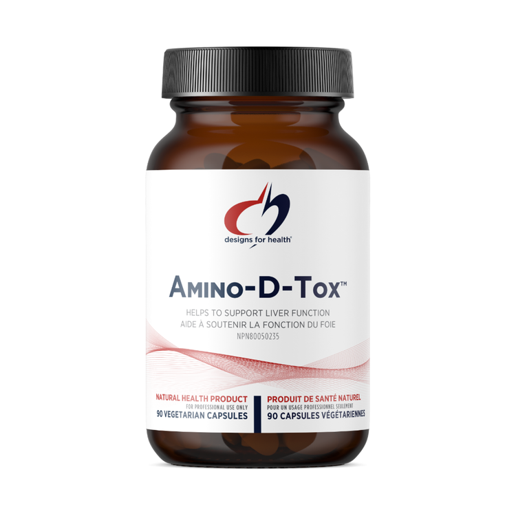 Designs for Health Amino-D-Tox, product packaging.