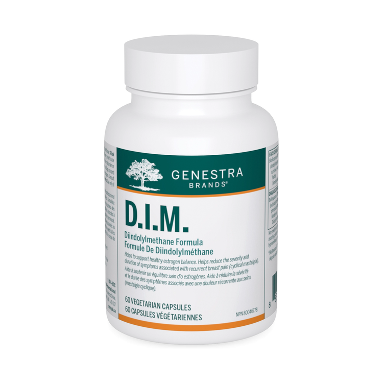 Genestra DIM 100mg, product packaging.