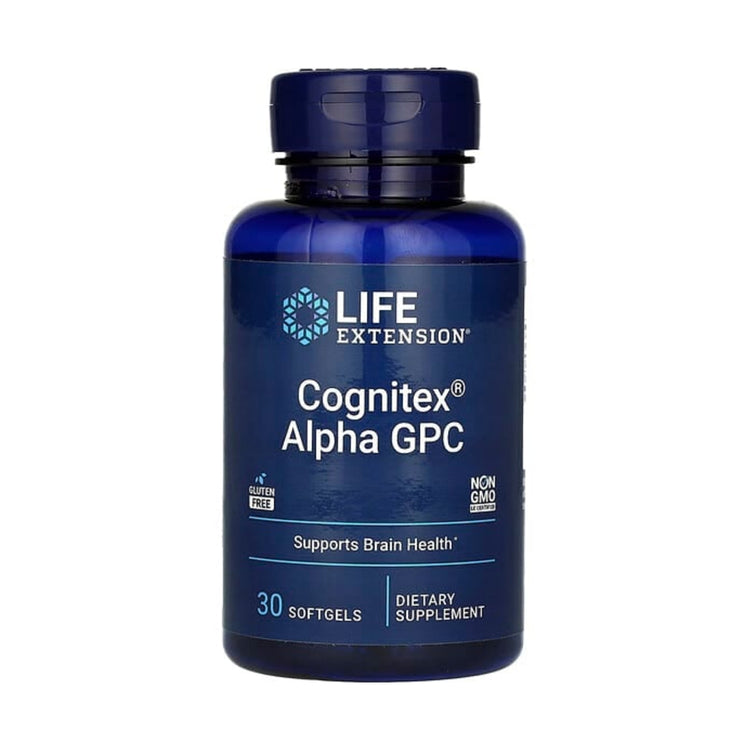 LIFE EXTENSION Cognitex Alpha GPC, product packaging.