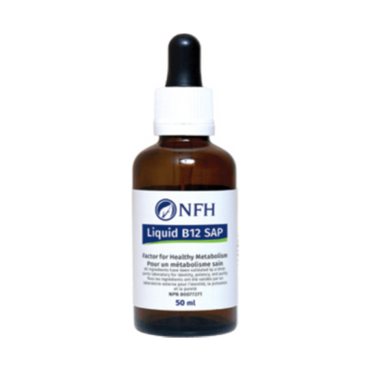 NFH Liquid B12 SAP (50ml), product packaging.