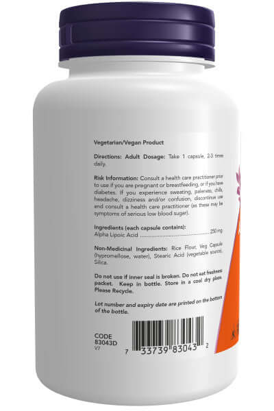 NOW Alpha Lipoic Acid 250mg (60), image 3 of 3