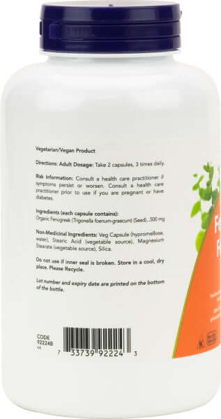 NOW Fenugreek 500mg, image 2 of 2