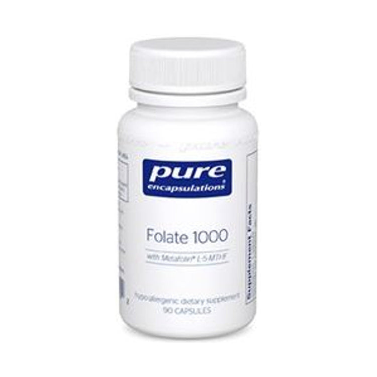 Pure Encapsulations Folate 1000, product packaging.