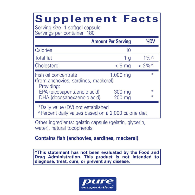 Pure Encapsulations EPA/DHA Essentials (180), image 2 of 2