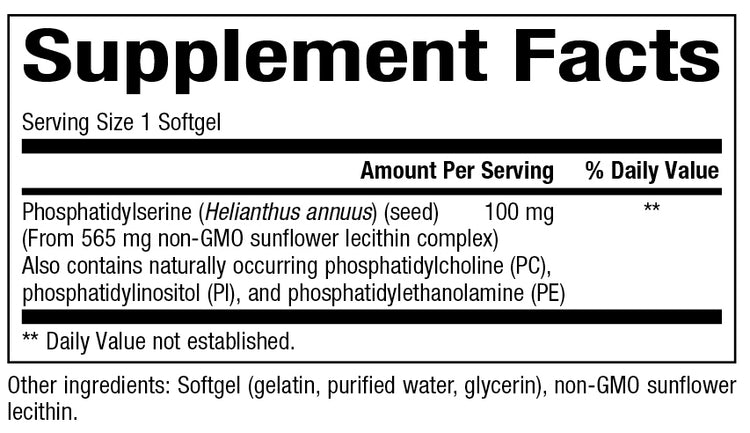 Bioclinic naturals Phosphatidylserine 100mg (60), image 2 of 2